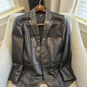 HUGO BOSS Black Leather Blazer